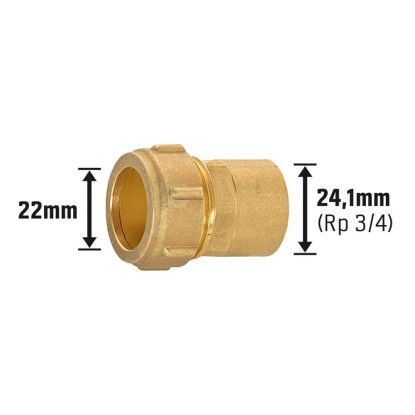 Klemmring Verschraubung Ø 22 mm x 24 1 mm Rp 3 4 Messing kaufen bei OBI