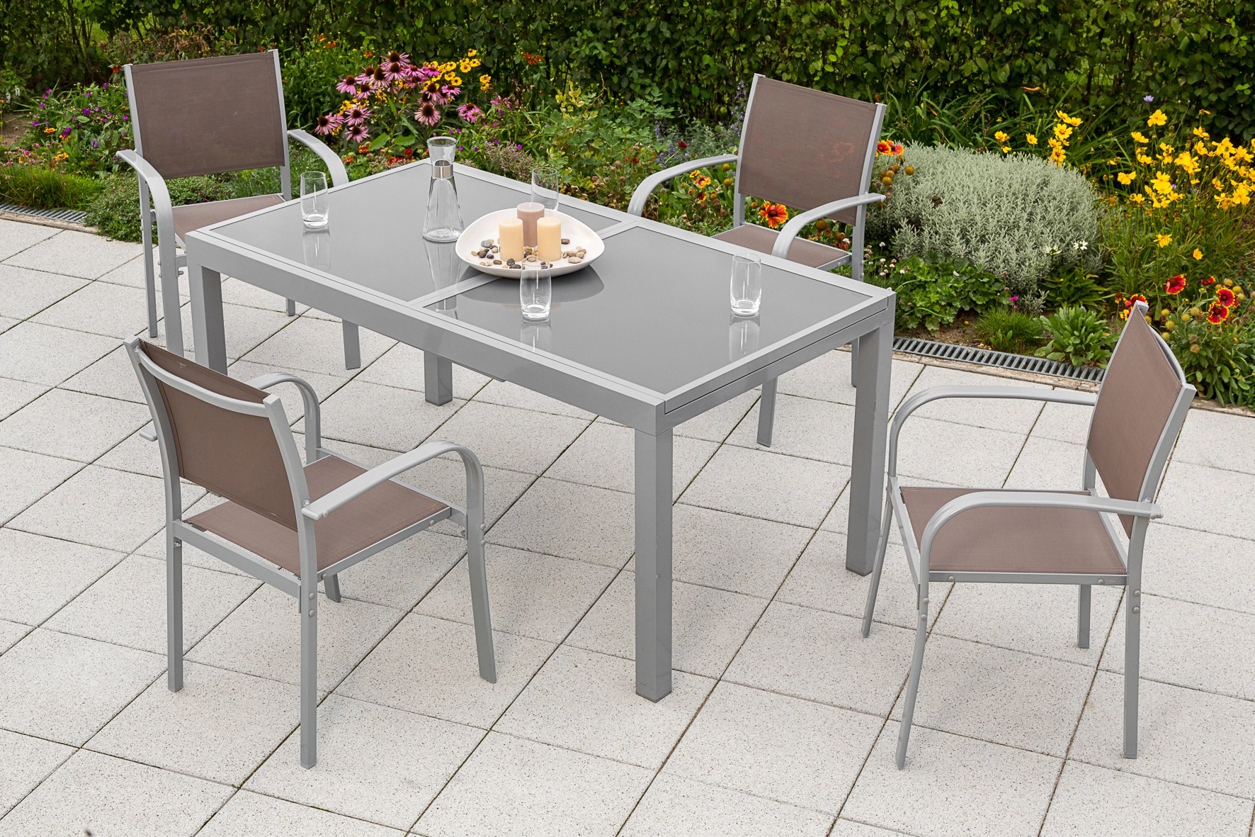 Gartenm Bel Set Ostia Tlg Taupe Inkl Tisch Cm X Cm