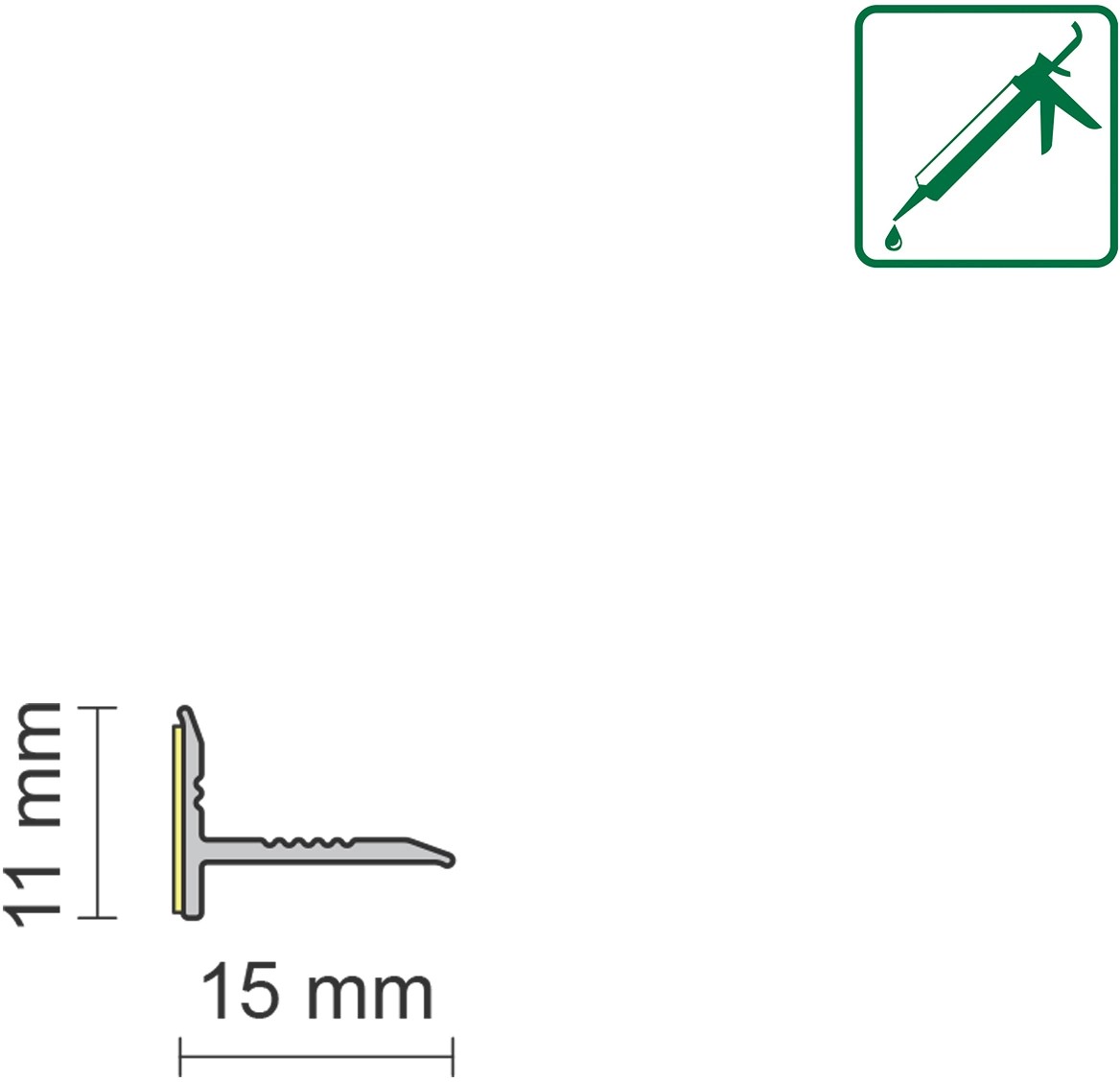 Abschlussprofil Simple Fix 33 Elox Alu Selbstkleb 15 X 11 X 900 Mm