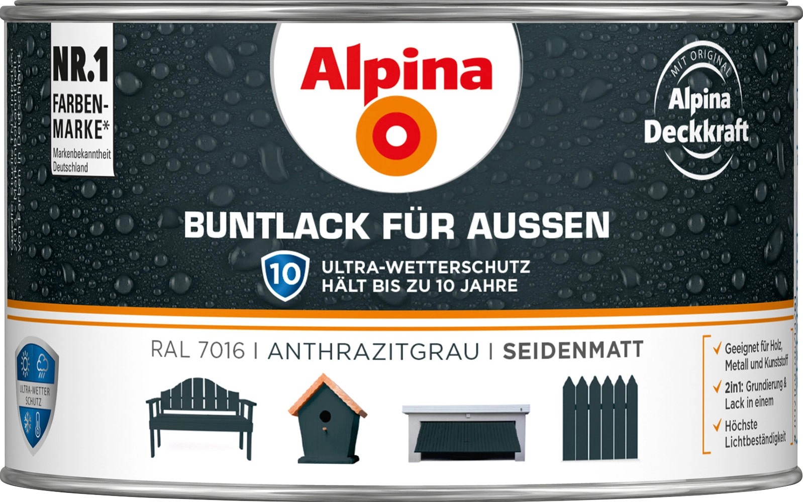 Alpina Buntlack F R Aussen Anthrazit Seidenmatt Ml Kaufen Bei Obi