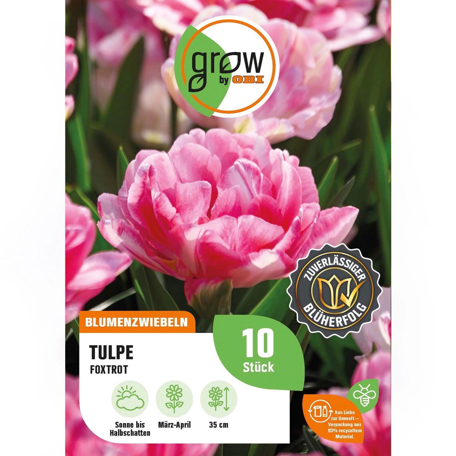 Grow By Obi Pfingstrosen Tulpe Foxtrot Rosa Cm Tulipa Kaufen Bei Obi