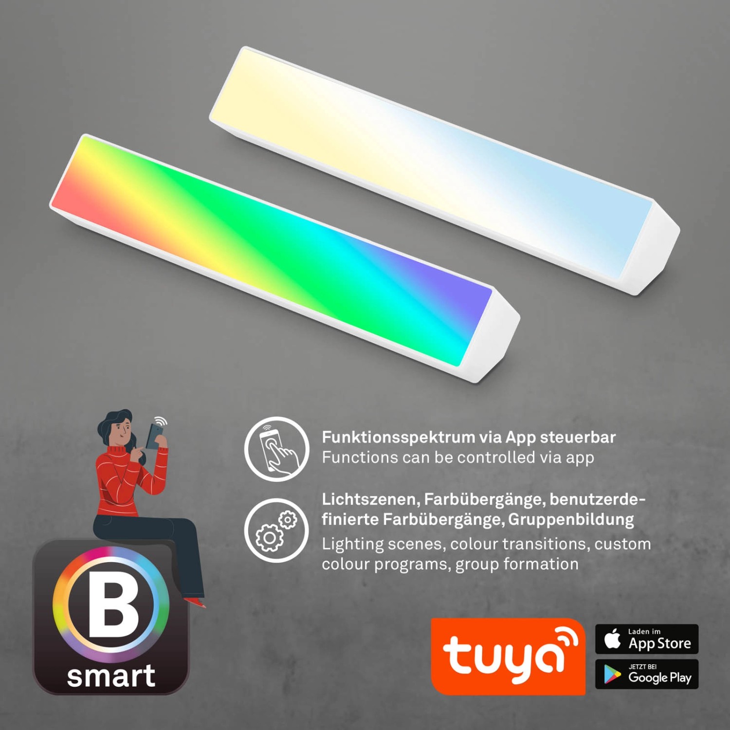 Brilo LED Tischleuchte Muro S B Smart Dimmbar Weiß 9 W kaufen bei OBI