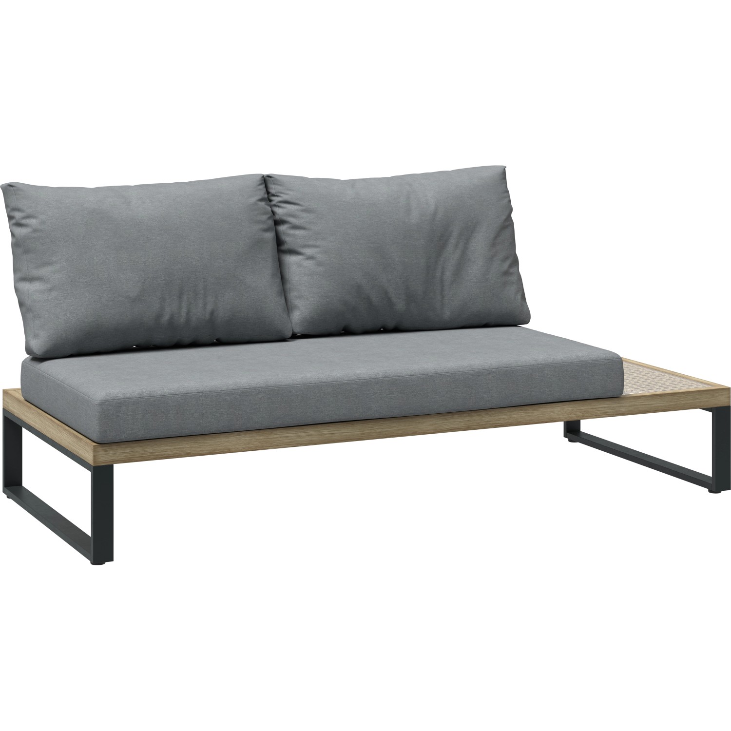 Lounge Set Calora 3 Teilig Aus Rattangeflecht Und Aluminium Grau Kaufen