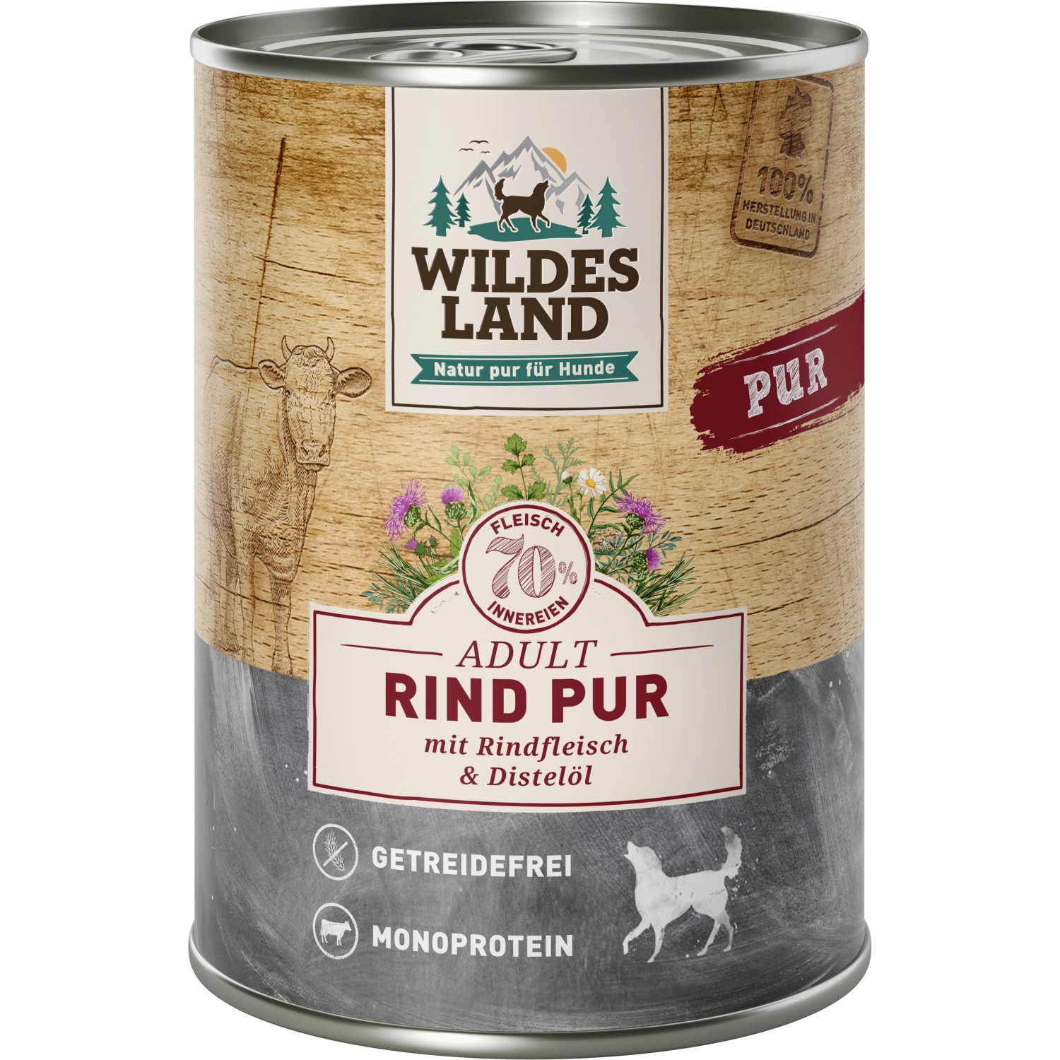 Wildes Land Hunde Nassfutter Rind Pur Mit Distel L G Kaufen Bei Obi