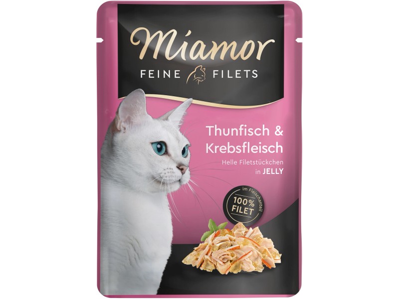 Miamor Katzen Nassfutter Feine Filets In Jelly Thunfisch Und Krebs 100