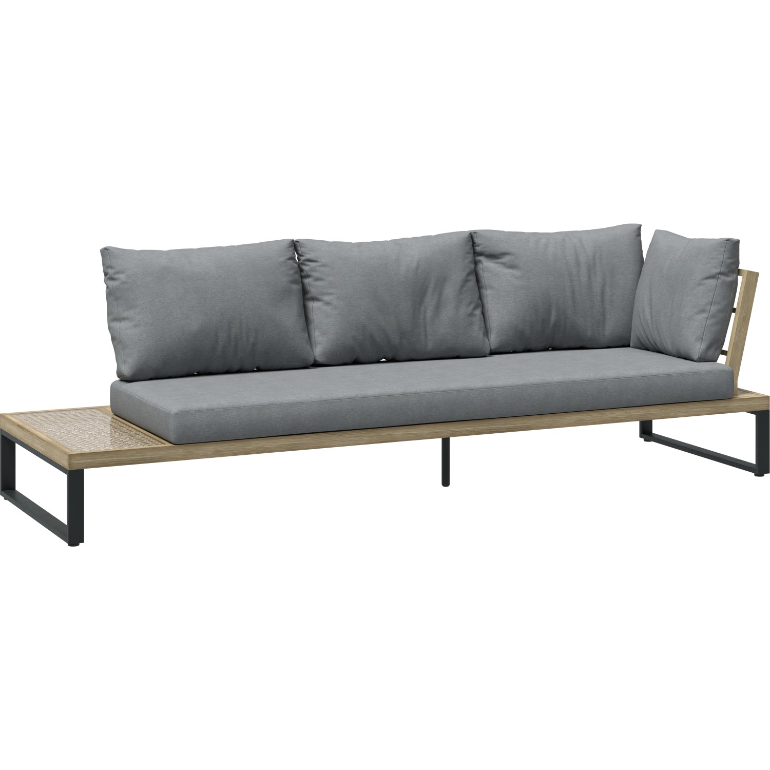 Lounge Set Calora 3 Teilig Aus Rattangeflecht Und Aluminium Grau Kaufen