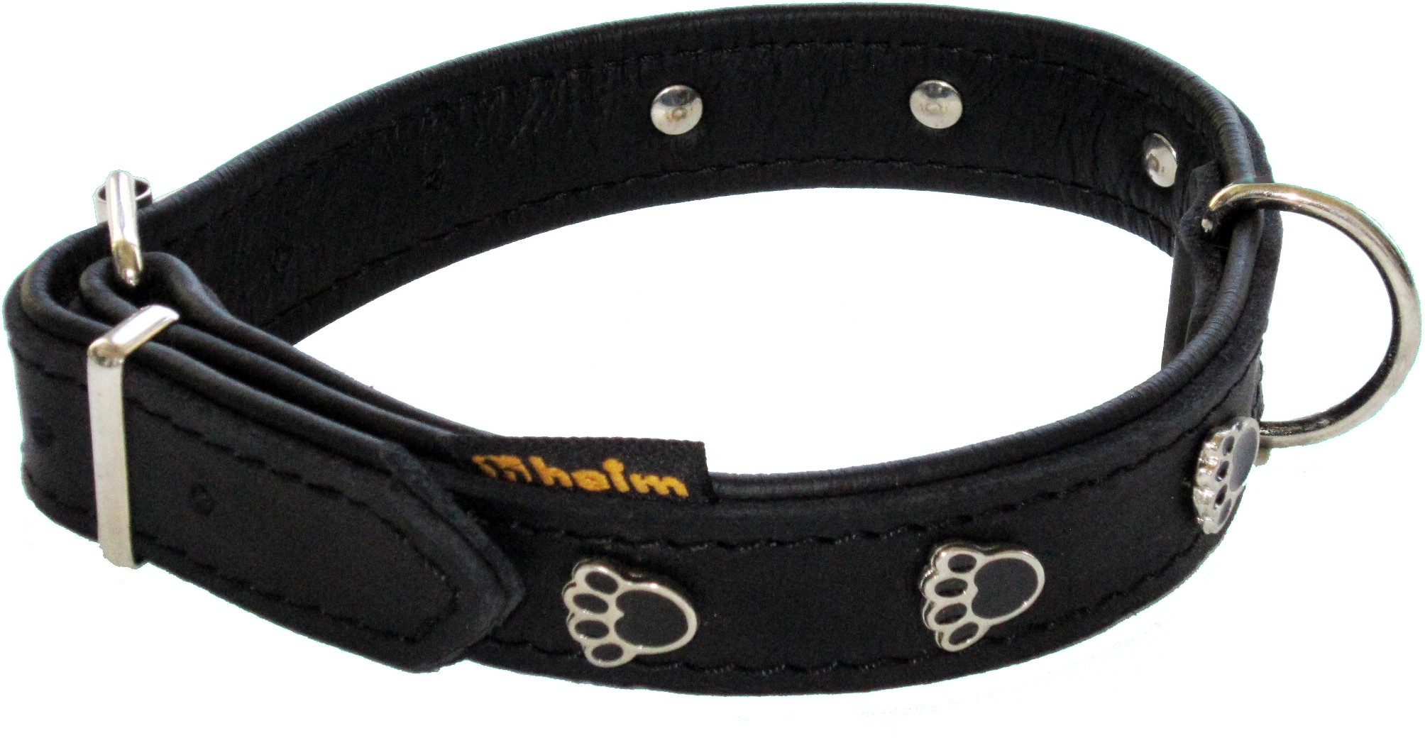 Heim Hundehalsband Pfote Breite 22 mm Länge 35 cm Schwarz Schwarz