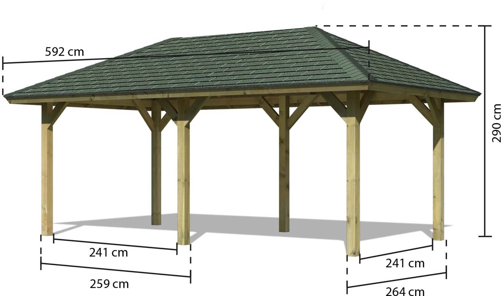 Karibu Pavillon Varberg Set Kdi Mit Schindeln Gr N Cm X