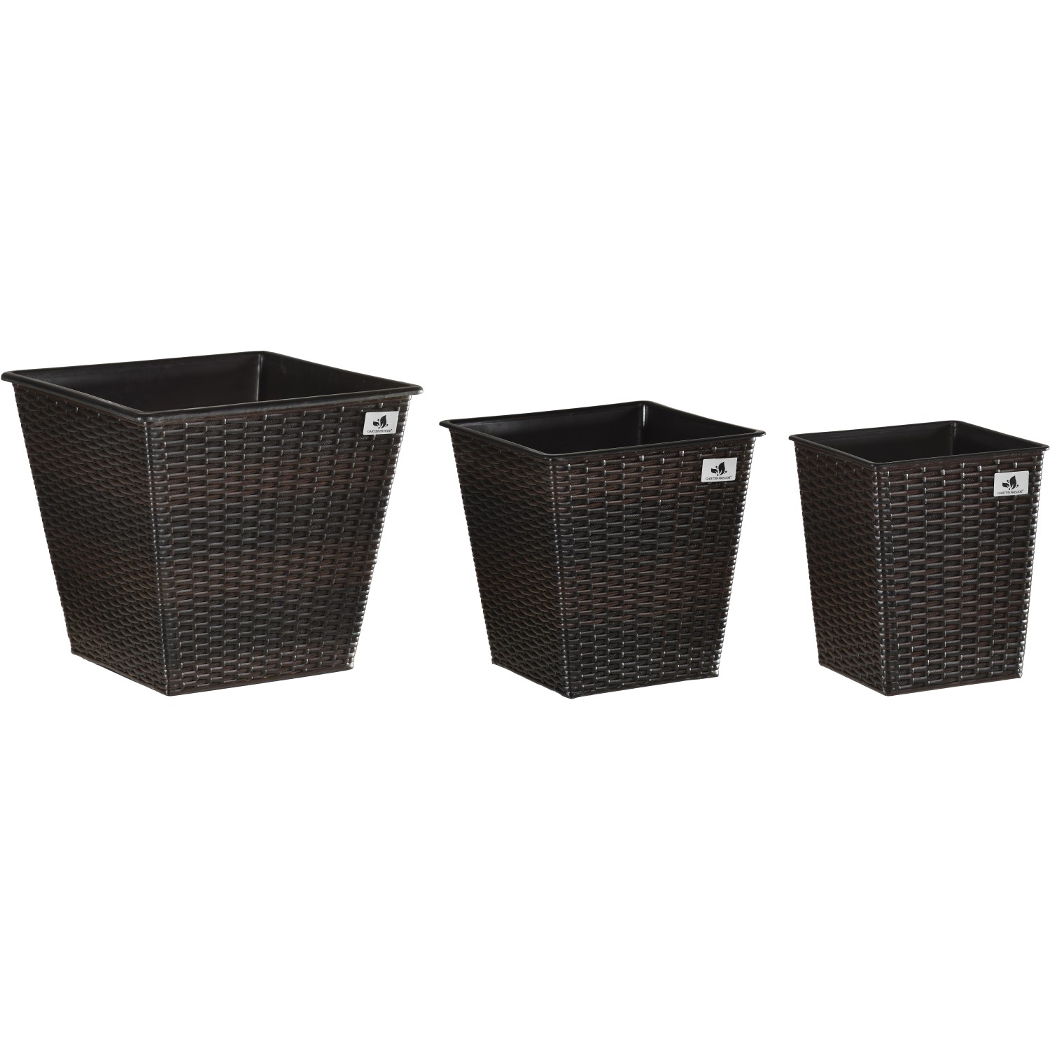 Gartenfreude Pflanzk Bel Polyrattan Bicolour Braun Er Set Kaufen Bei Obi