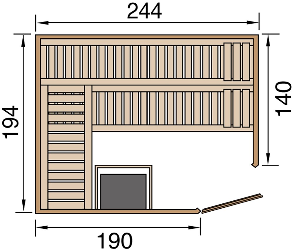 Weka Elementsauna Varberg 4 Sparset 7 5 KW BioS Digi Steuerung