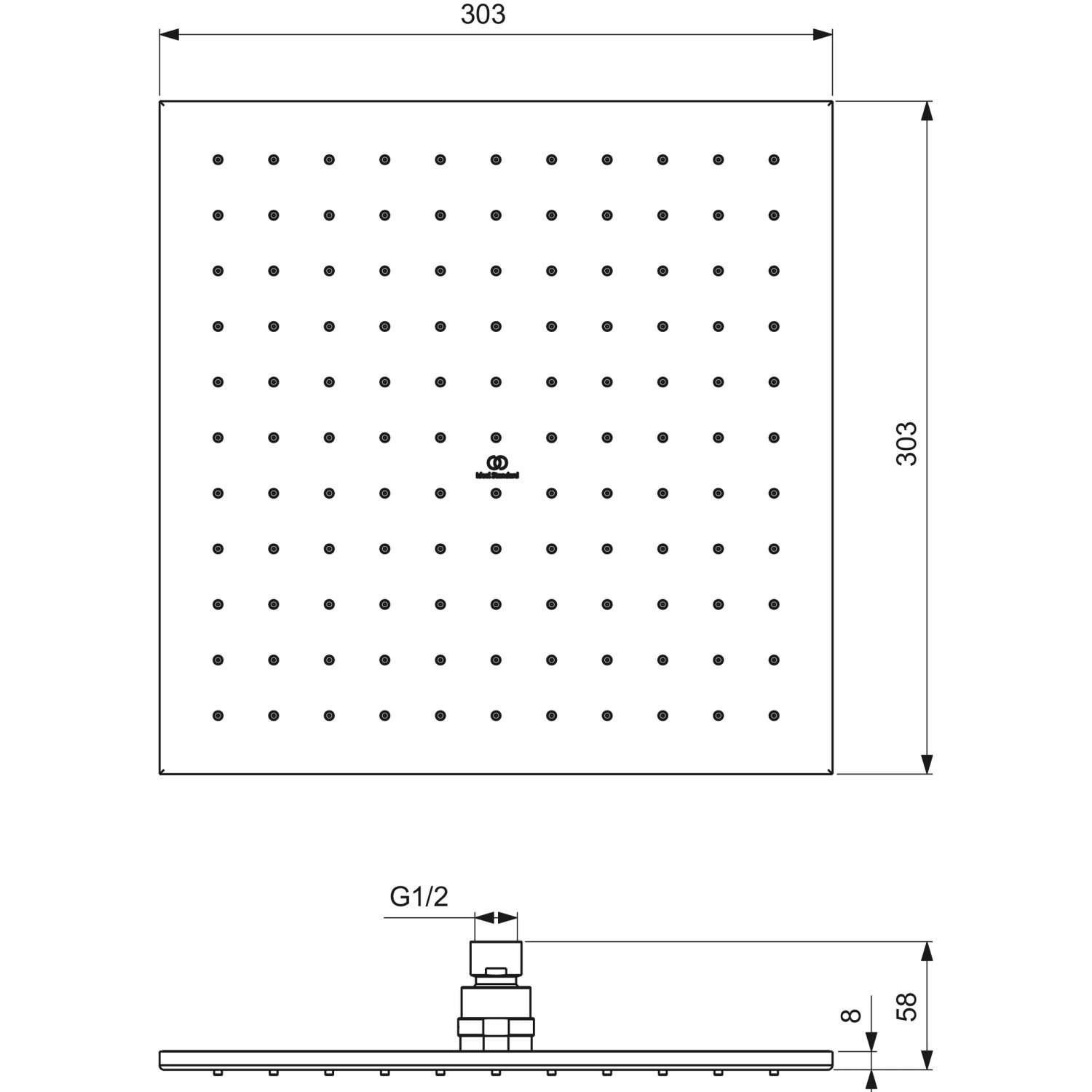 Ideal Standard Kopfbrause Idealrain Atelier Eckig 300x300 Mm Magnetic