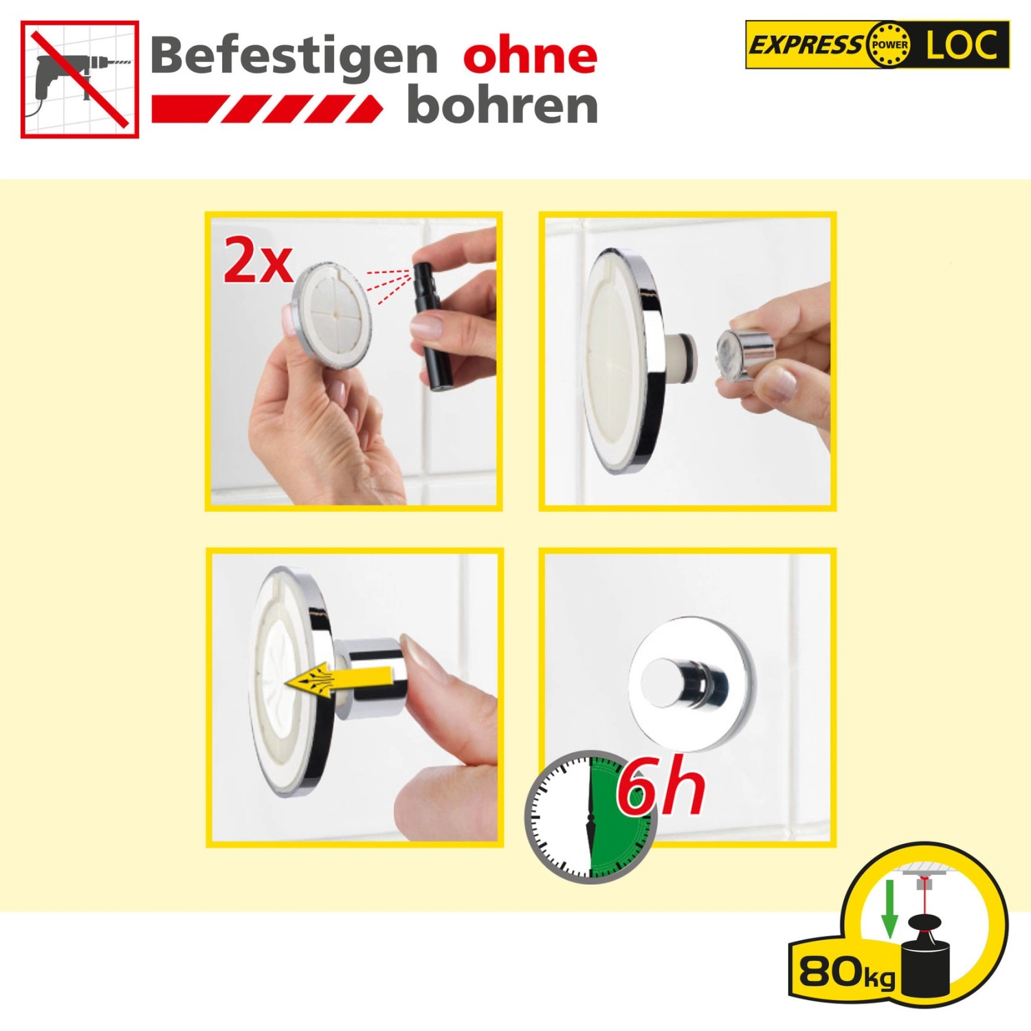 Wenko Express Loc Wandhaken Cali 4 Stück Edelstahl kaufen bei OBI