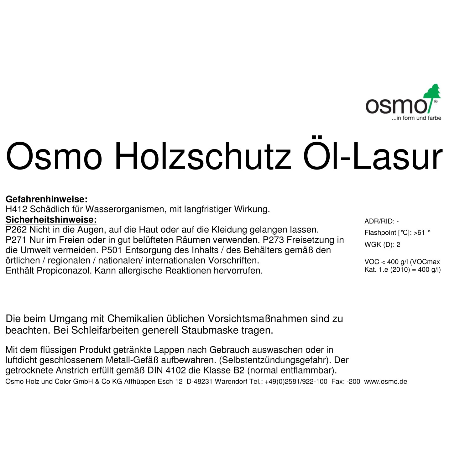 Osmo Holzschutz Öl Lasur Weiß 750 ml kaufen bei OBI