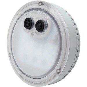 Intex LED Poolbeleuchtung PureSpa Bubble, weiße Kunststoffleuchte für entspannende Poolabende.