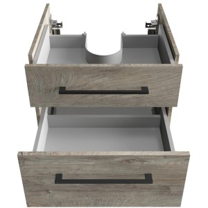 Fackelmann Waschbeckenunterschrank OXFORD, Eiche Natur, 60 cm mit zwei Schubladen.