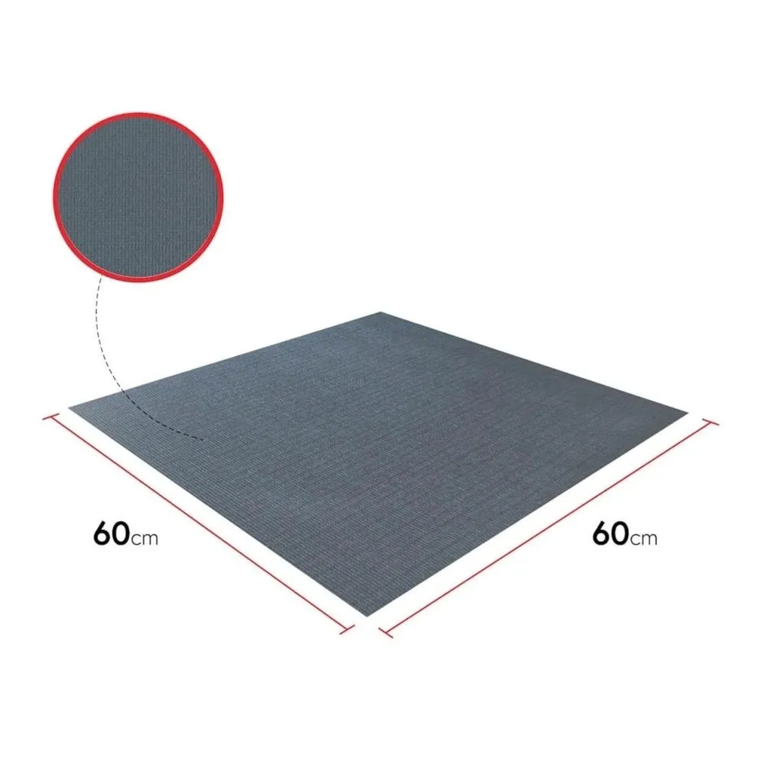 Dunkelgraue Bauheld Trockner & Waschmaschinenauflage 60x60 cm mit rutschfester Vinyl-Oberfläche. Zuschneidbar.