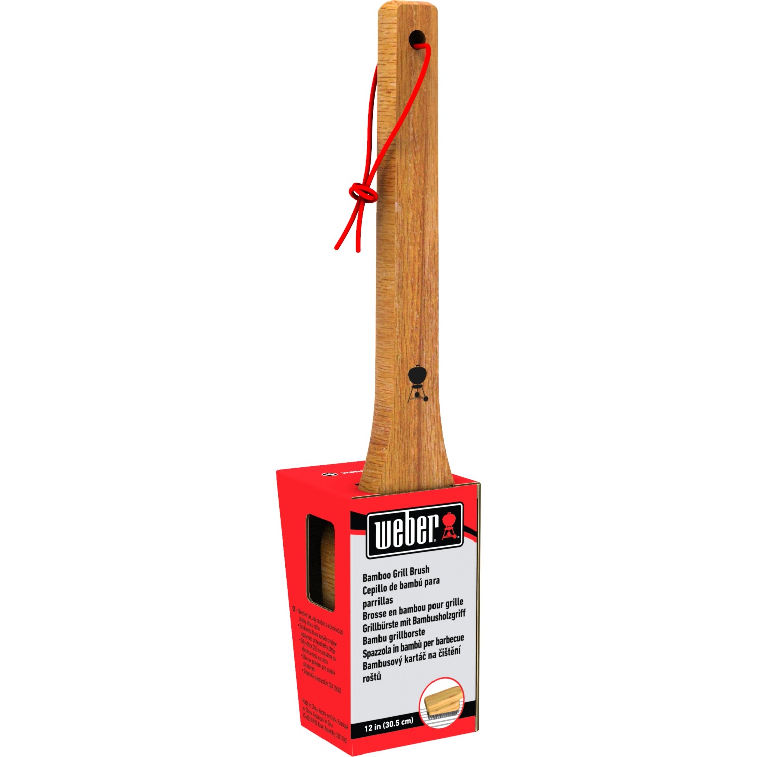 Weber Grillbürste mit Bambusgriff, 30 cm, zur Reinigung von Grillrosten.
