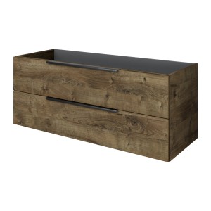 Pelipal Waschbeckenunterschrank Quantum 07, Eiche Ribbeck Quer, 120 cm mit 2 Auszügen.