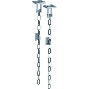 Basi Gitterrostsicherung GS 70, 2er Set aus Stahl mit Edelstahl-Halteplatte für Kellerschächte.