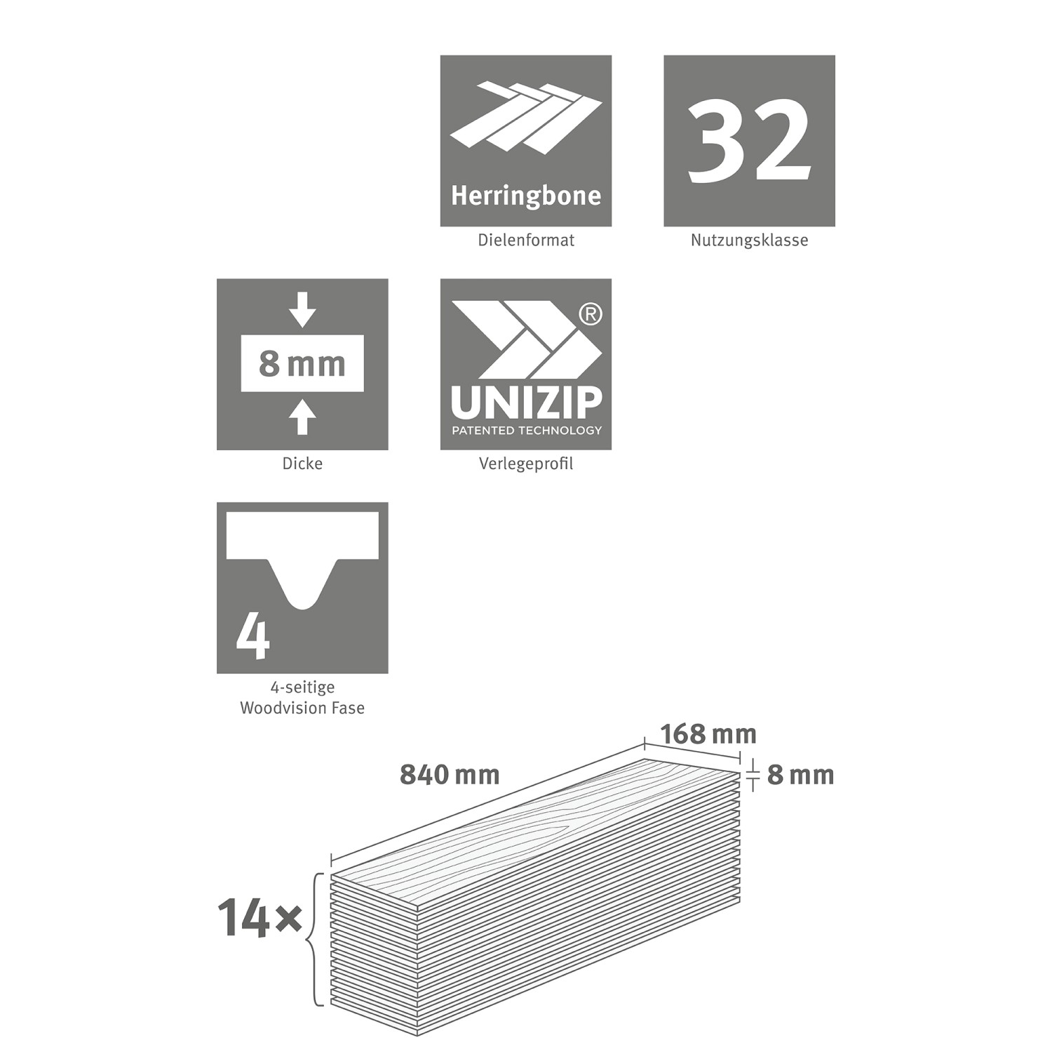 Egger NatureSense Herringbone Laminat 8 mm Braun_7