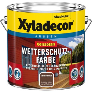 Xyladecor Consolan Wetterschutzfarbe Dunkelbraun seidenglänzend 2,5 l