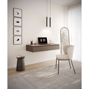 Selsey Bemmi Wand-Schminktisch 120 cm Nussbaum Holzoptik, 2 Schubladen. Modern, schwebend als Hängeschreibtisch.