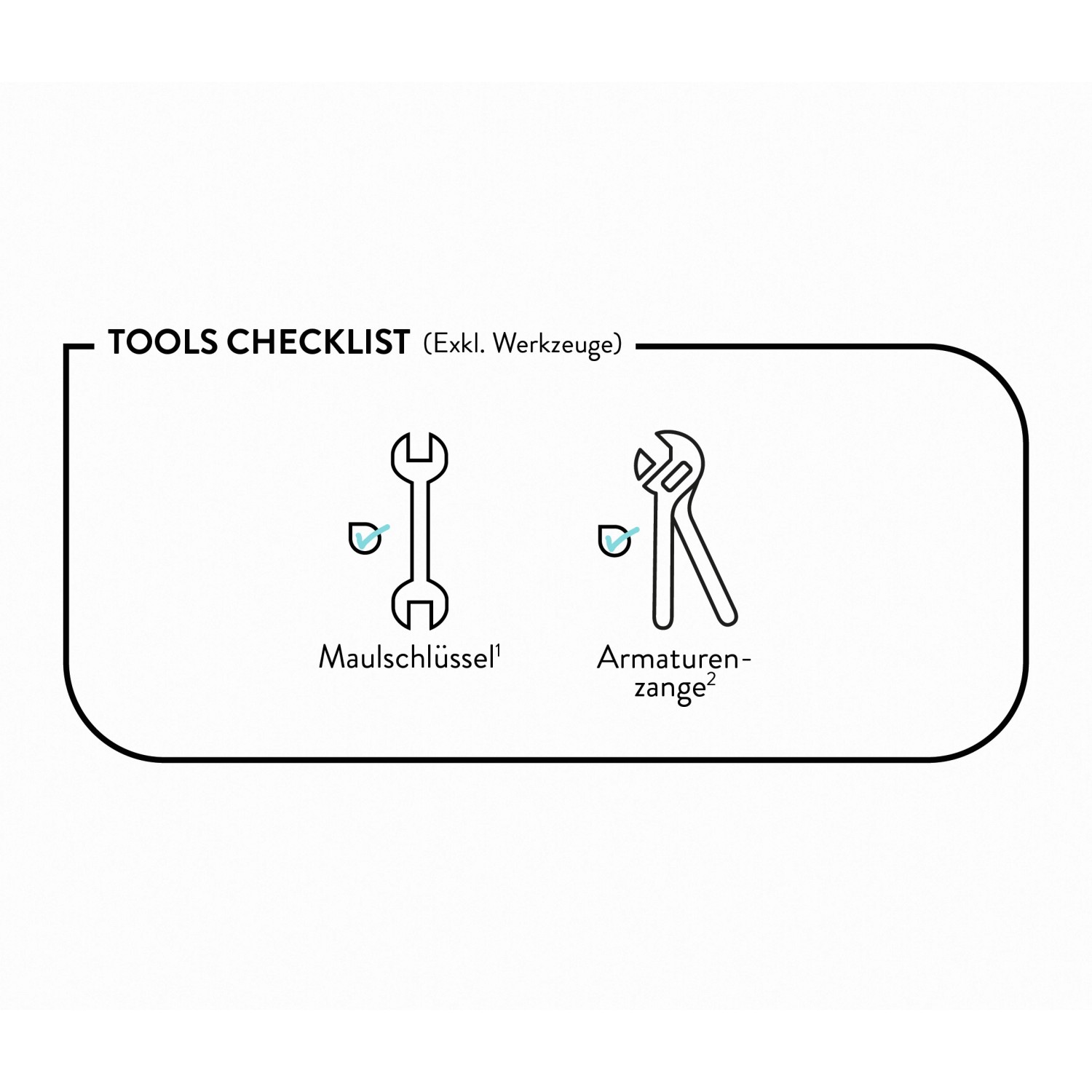 Benötigtes Werkzeug für die Installation der Thermostat-Duscharmatur: Maulschlüssel und Armaturenzange.