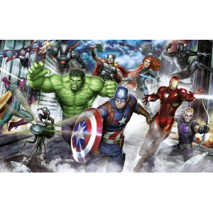 Komar Vlies Fototapete Marvel Avengers Assemble Bunt