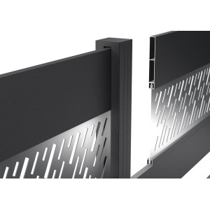 ZacAlu Aufnahmeleiste, silbergrau, 180 cm, für Zierbleche im Zaunbau.