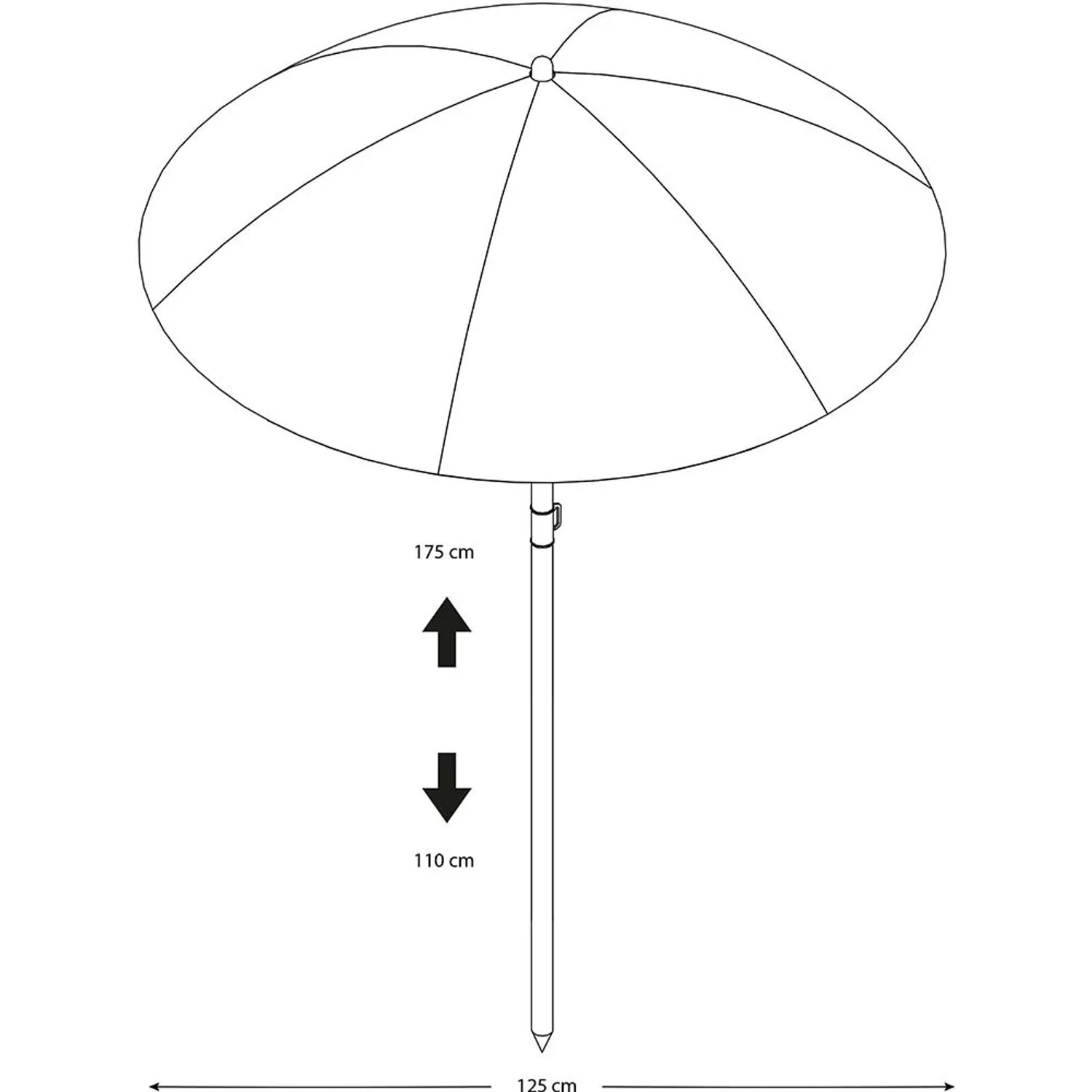 Axi Sonnenschirm, Ø 125 cm, grau-blau, mit Höhenverstellung (110-175cm) für Spielgeräte.