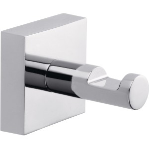 Verchromter Tesa Ekkro Handtuchhaken mit modernem, eckigem Design zur Wandmontage.