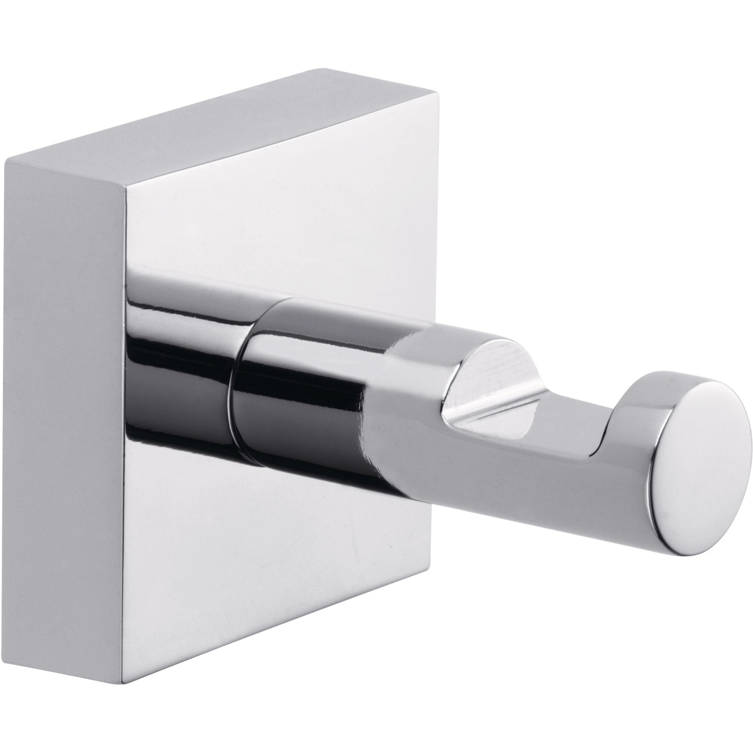 Verchromter Tesa Ekkro Handtuchhaken mit modernem, eckigem Design zur Wandmontage.