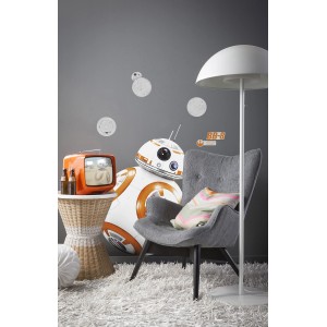 Star Wars Wandtattoo: BB-8 Droid Deko-Sticker im Wohnraum, 100x70 cm.