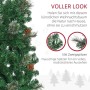 HOMCOM Weihnachtsbaum mit dichten grünen Kunststoffzweigen, Tannenzapfen und leicht beschneiten Nadeln für realistischen Look.