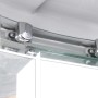 Detailaufnahme: Sanotechnik Trend 3 Komplettduschkabine mit Chrom-Optik und Schiebetür.
