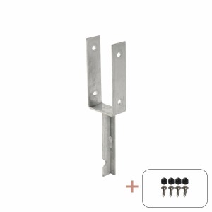 Feuerverzinkter Pfostenträger 200 mm mit Schrauben für 9x9 cm Holzpfosten.