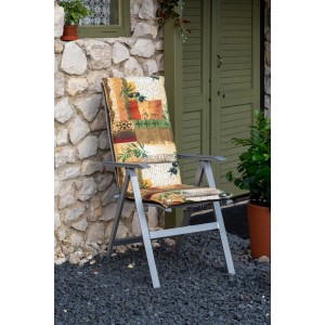 Beige-naturfarbene Beo Sitzauflage Glasgow als 4er-Set für Hochlehner Gartenstühle.