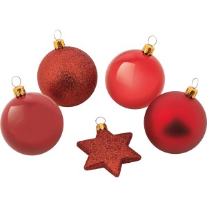 Weihnachtskugel-Set 50-teilig Rot