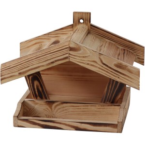 Siena Garden Vogelhaus aus Kiefernholz, naturbelassen, mit geflammter Optik.