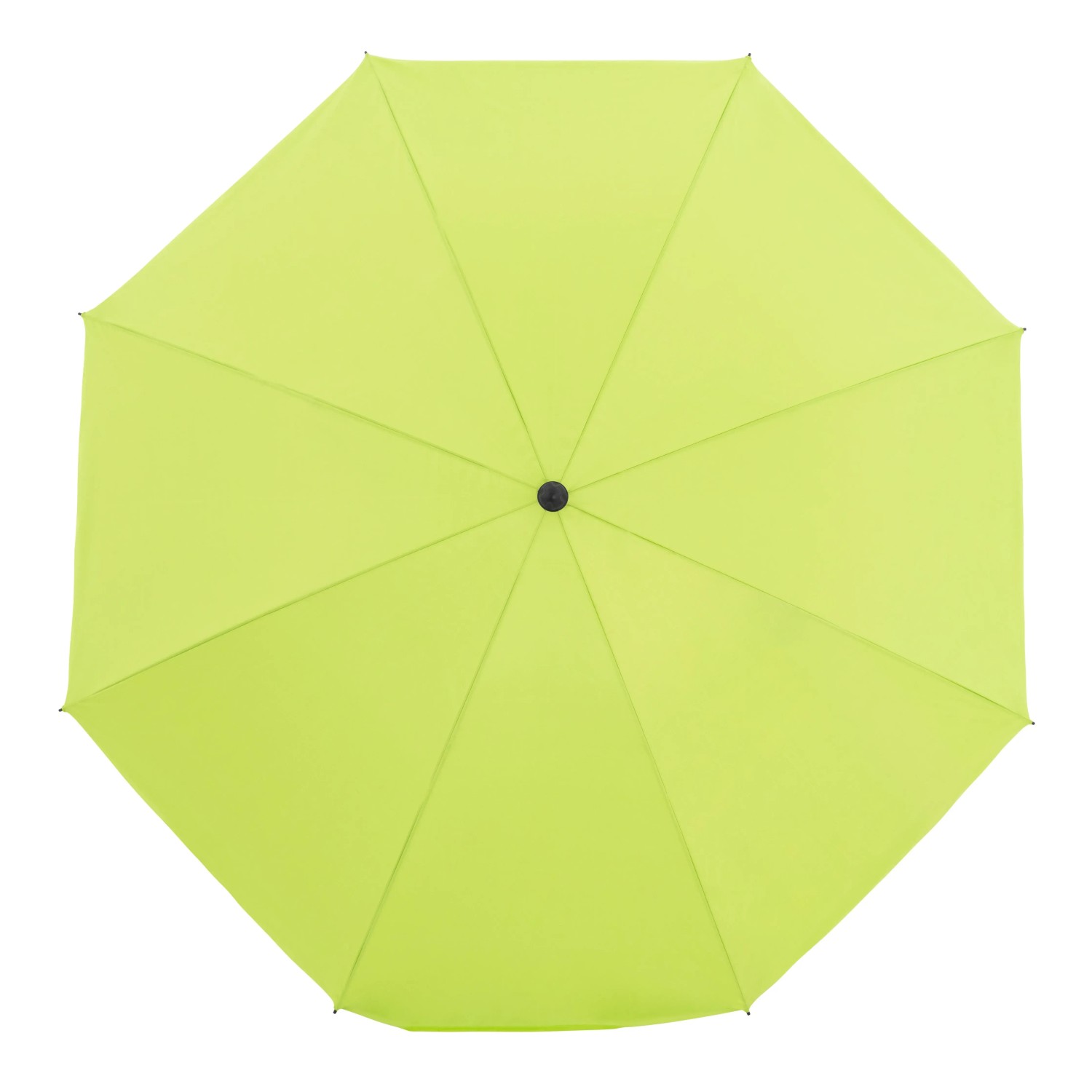 Grüner Derby Marktschirm COMO, Ø 165 cm, mit Knickfunktion, Ansicht von oben.