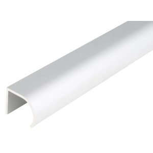 Silbernes Griffprofil aus Aluminium, 19x25x1000 mm, für Schubladen und Türen.