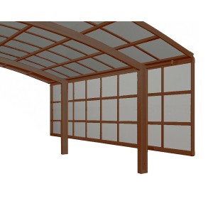 Ximax Carport Seitenwand, 3 Module, 200 cm, mattbraun. Zubehör zur Erhöhung des Windschutzes.