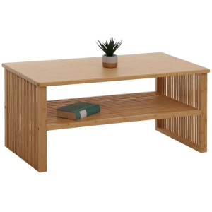 MCW Couchtisch N80 aus Bambus mit Ablage und abgerundeten Kanten.