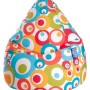 Bunter Sitting Point Sitzsack BeanBag Malibu, 120 l, mit Kreismuster in Türkis, Rot, Gelb und Grün.