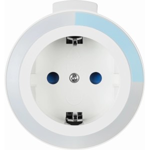 Weiße, runde Zeitschaltuhr für Hausfunksteuerung mit LED-Leuchtring zur Anzeige der Restzeit.