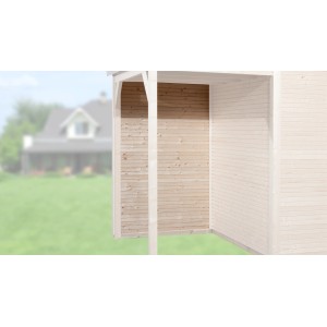 Rückwandpaket 150 cm für WekaLine Designhaus 172 Natur, Blockbohlenwand