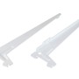 Zwei weiße Einloch-Winkelträger, 28 cm, für Regalböden und Möbelbau.