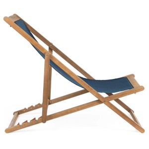 Blauer Relaxliegestuhl Noemi aus Holz, 88x60x106 cm, ideal zum Entspannen im Garten.