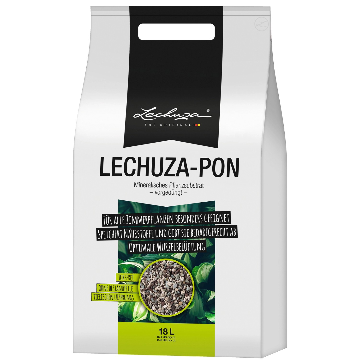 Lechuza-Pon Pflanzsubstrat, 18 Liter, mineralisch, für Zimmerpflanzen.