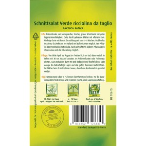 Samenpackung Schnittsalat 'Verde ricciolina da taglio' von Quedlinburger.